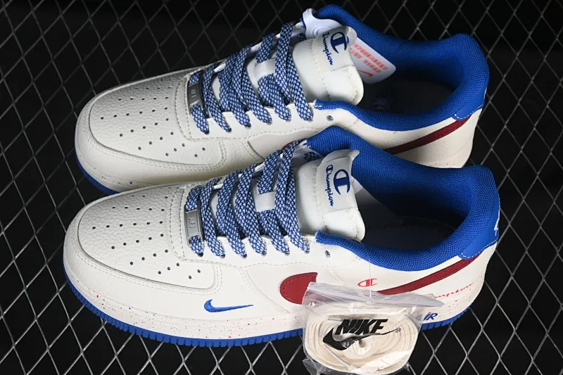 All categories Nk Air Force 1 Air Force series Nk Air Force 1 Low Air Force low top Nike Air Force 1'07 Low Champion joint beige blue red Air Force 1 low top casual sneakers QW5606-266